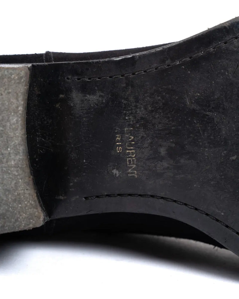 Saint Laurent Wyatt Chelsea suede black boots thumbnail