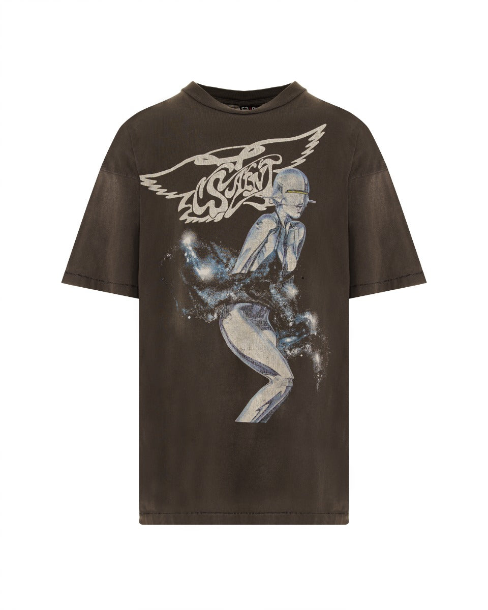 Saint Michael x Hajime Sorayama graphic washed grey t-shirt Saint Michael