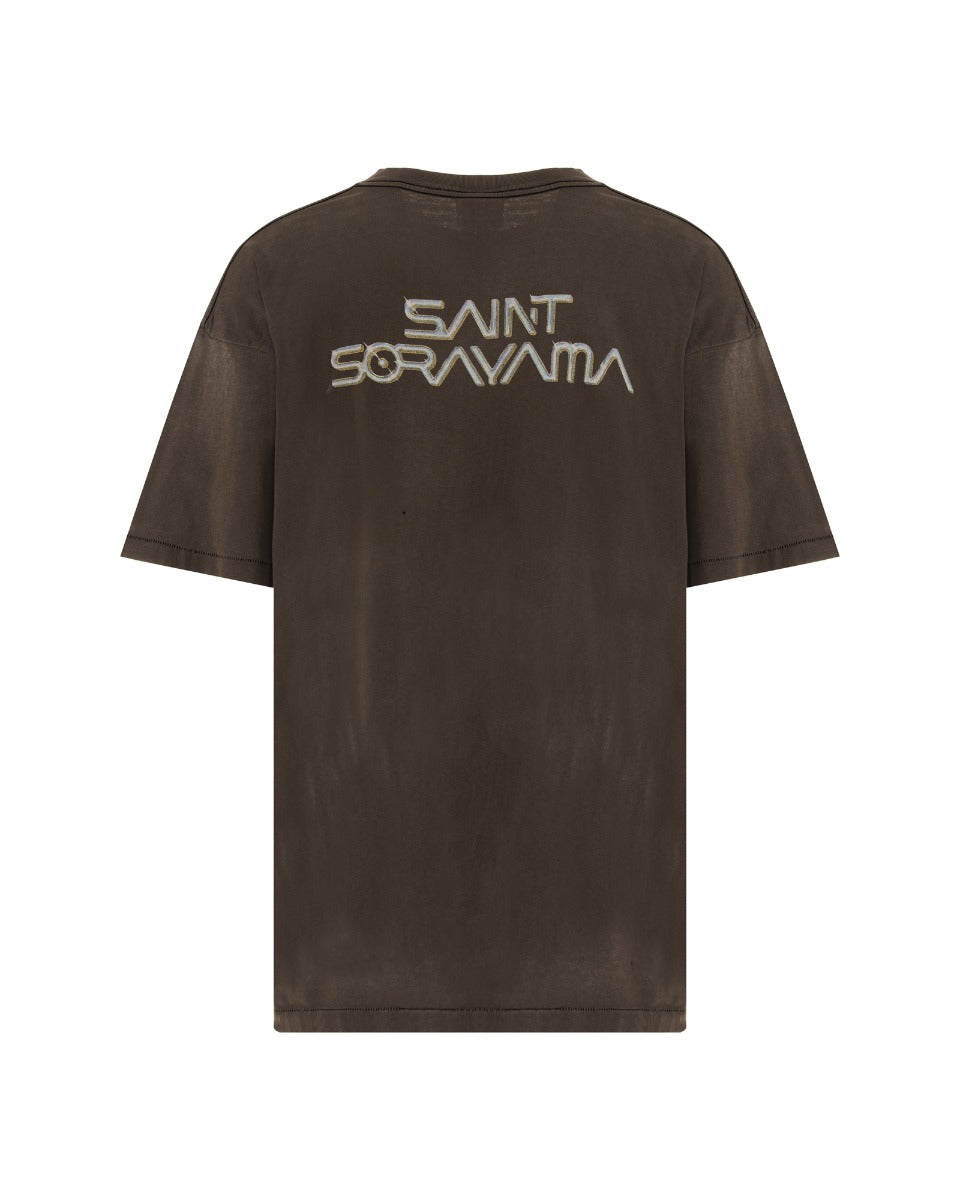 Saint Michael x Hajime Sorayama graphic washed grey t-shirt