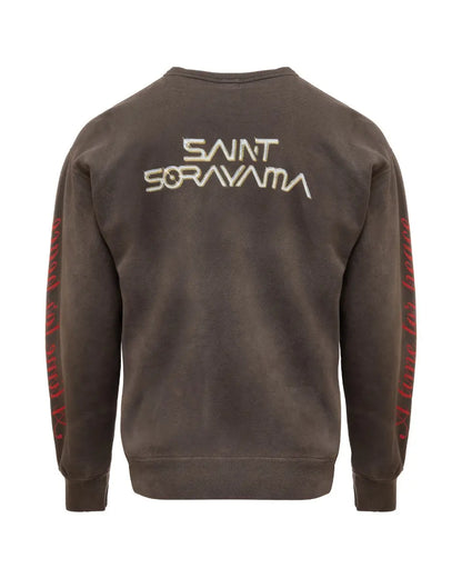 Saint Michael x Hajime Sorayama graphic washed grey crewneck sweater Saint Michael