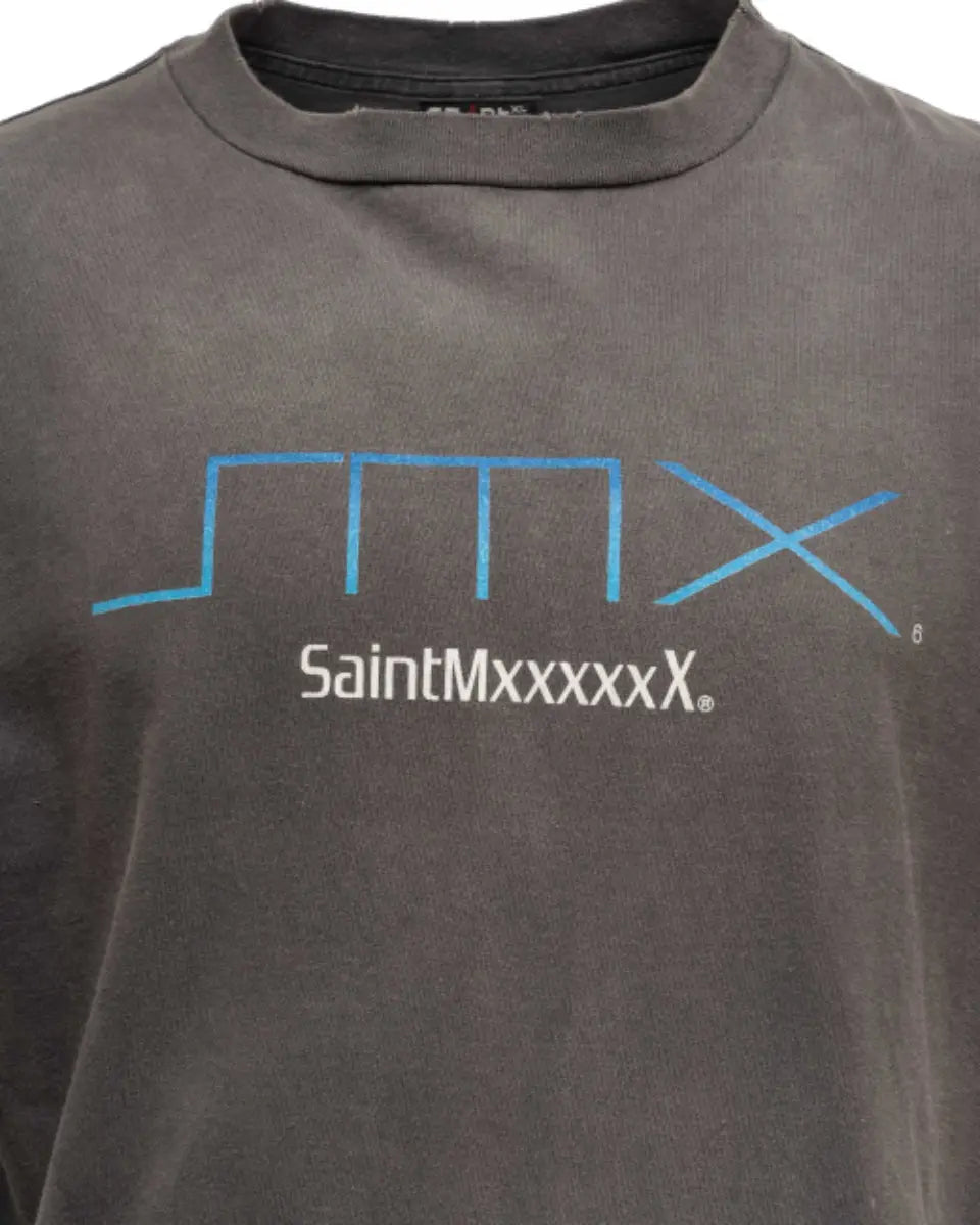 Saint Michael SM6 PlayStation 2 logo washed grey t-shirt Saint Michael
