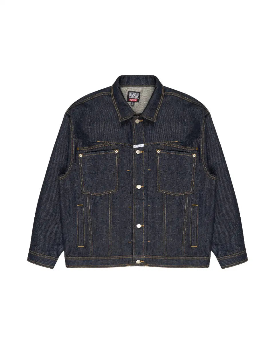 Supreme x Marithé + François Girbaud X-SEAM Indigo denim trucker jacket Supreme