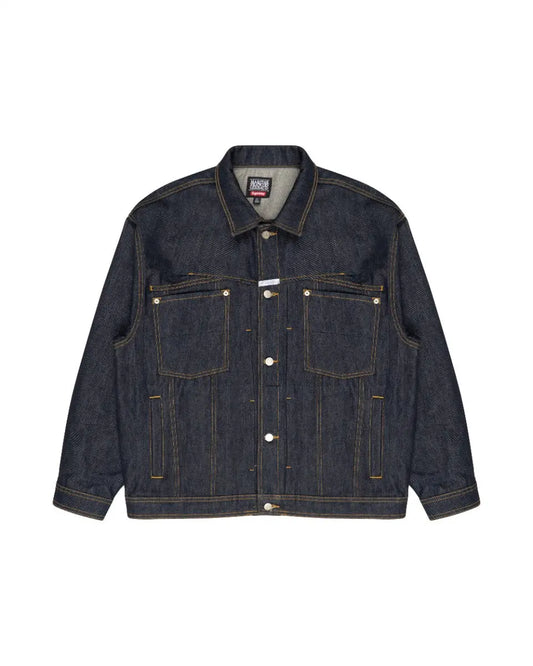 Supreme x Marithé + François Girbaud X-SEAM Indigo denim trucker jacket Supreme