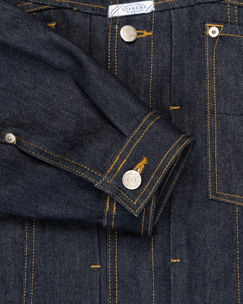 Supreme x Marithé + François Girbaud X-SEAM Indigo denim trucker jacket