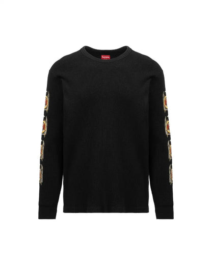 Supreme x Slayer waffle black cotton crewneck sweatshirt Supreme