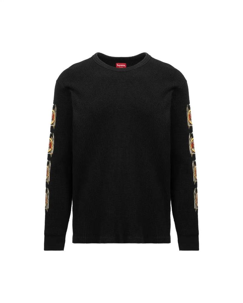 Supreme x Slayer waffle black cotton crewneck sweatshirt thumbnail