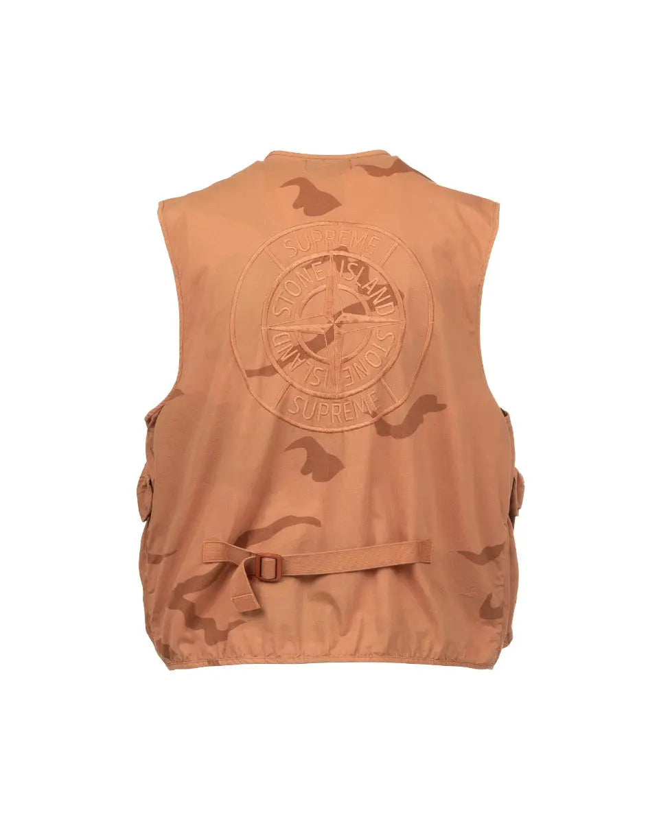 Supreme x Stone Island cargo camo vest jacket