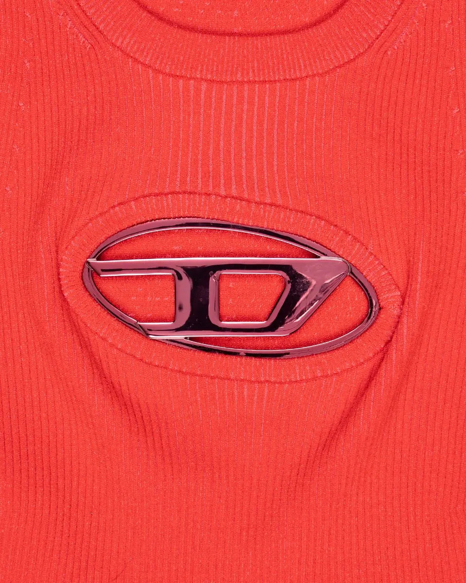 Diesel by Glenn Martens D-logo oval cut-out tank top t-shirt