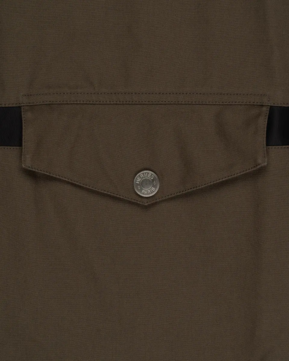 Hermes "Poche a cheval" khaki trench coat