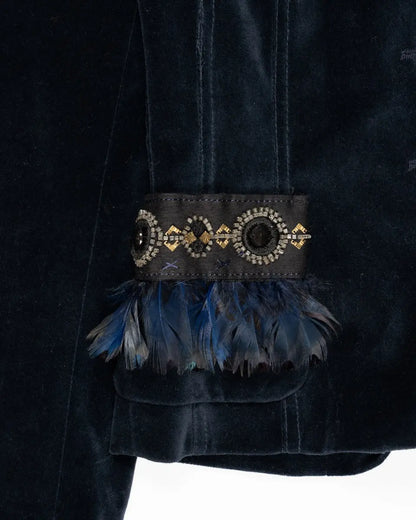 Roberto Cavalli Class jewel-embroidery velvet blazer jacket Roberto Cavalli