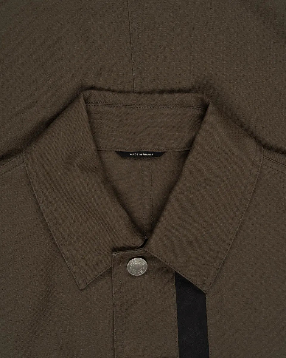 Hermes "Poche a cheval" khaki trench coat