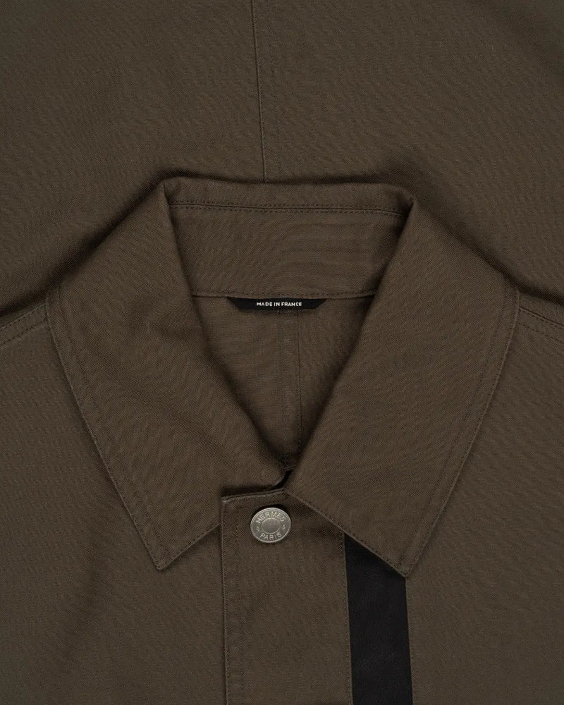Hermes "Poche a cheval" khaki trench coat thumbnail