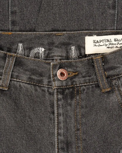 Kapital Kountry 14oz skeleton bones denim shorts Kapital