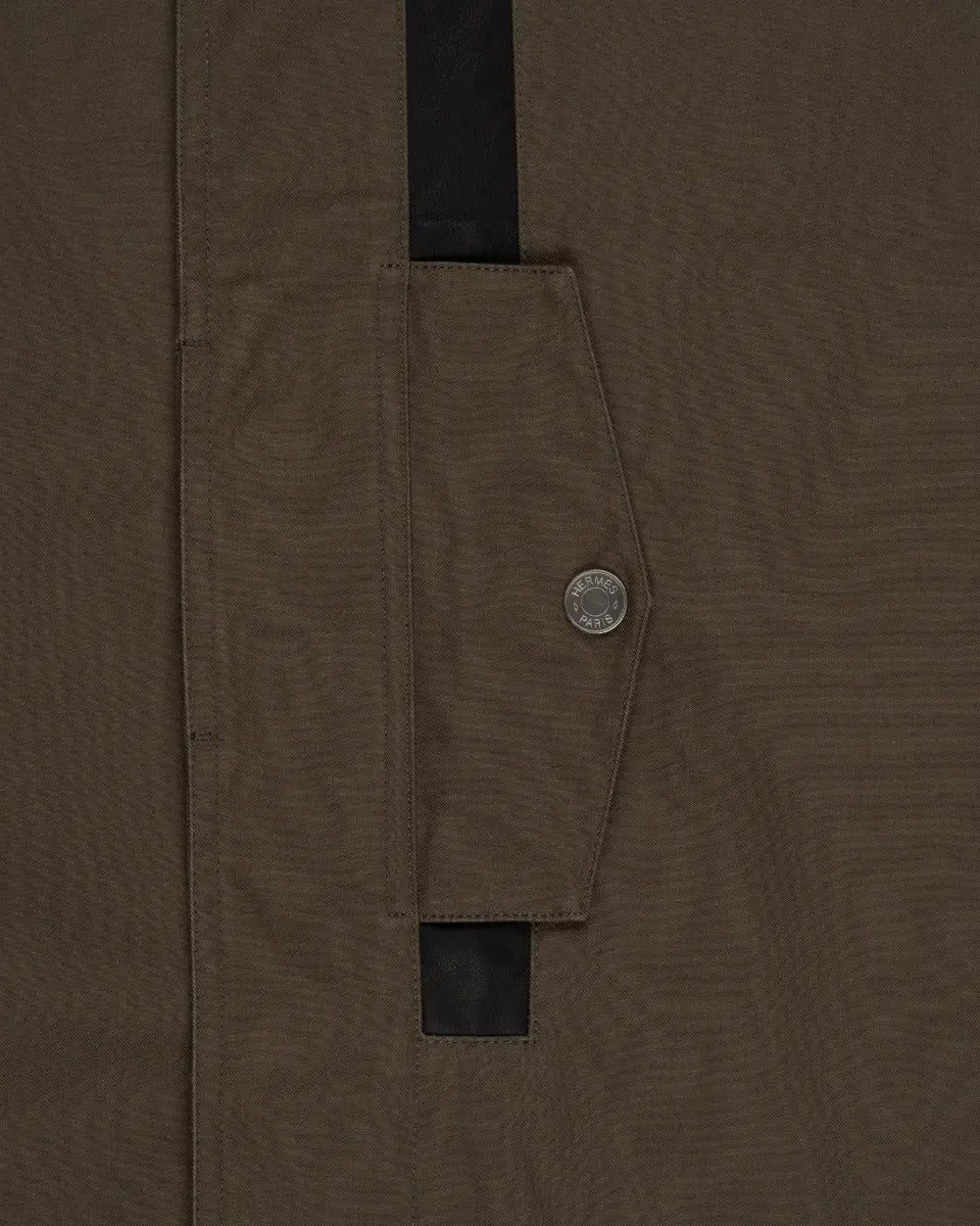 Hermes "Poche a cheval" khaki trench coat
