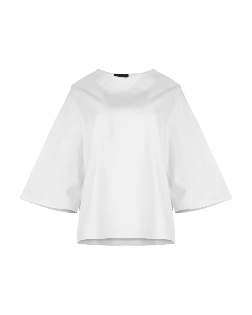 The Row Boat-neck bell sleeves blouse The Row