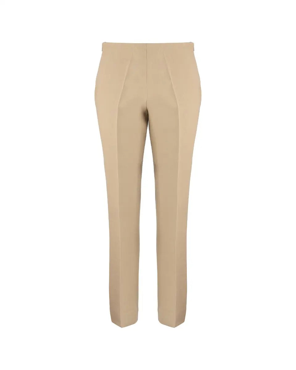 The Row low-waisted beige wool blend pants