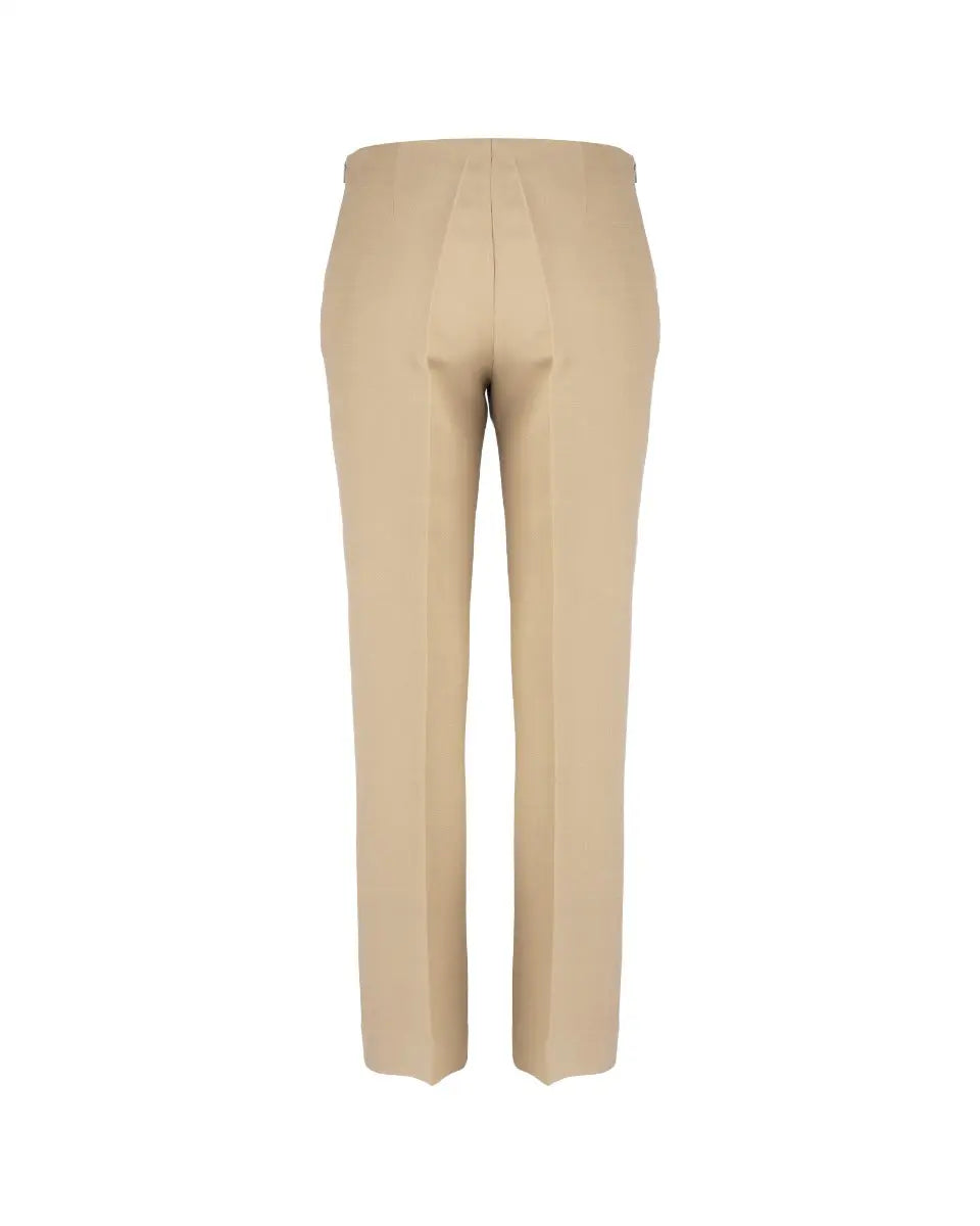 The Row low-waisted beige wool blend pants