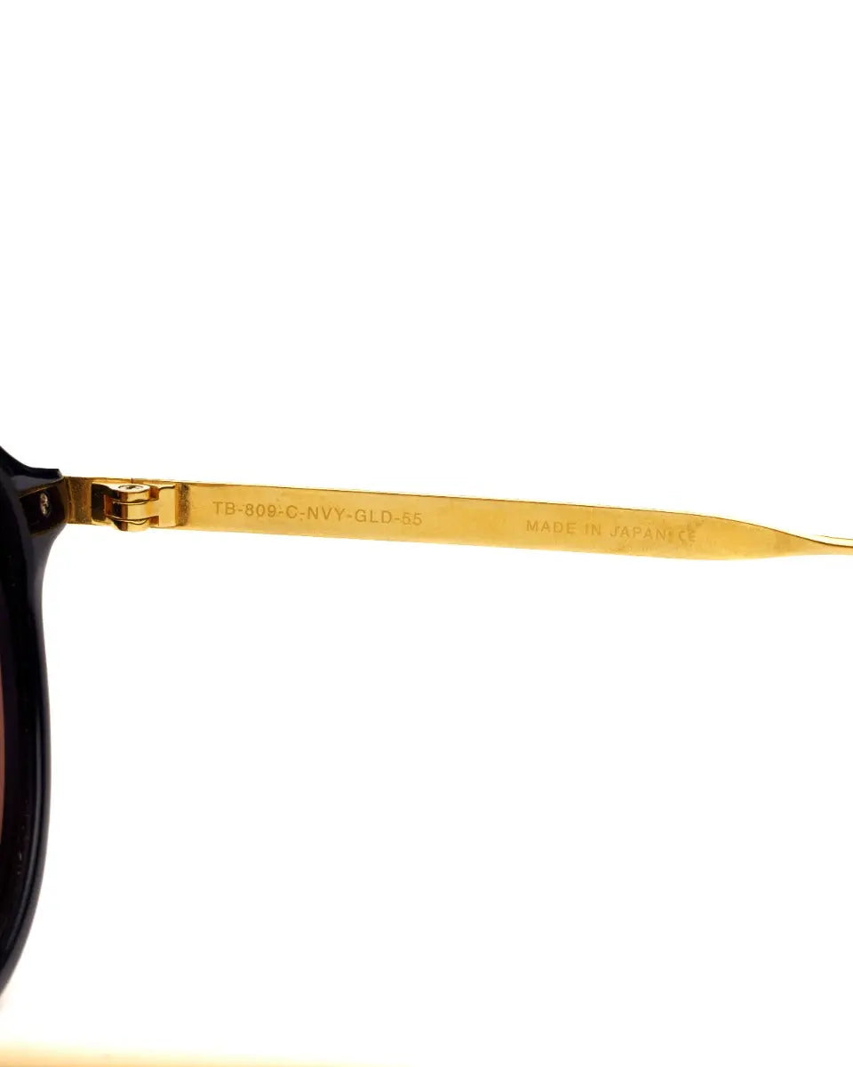 Thom Browne New York TB-809-C-NVY-GLD aviator sunglasses