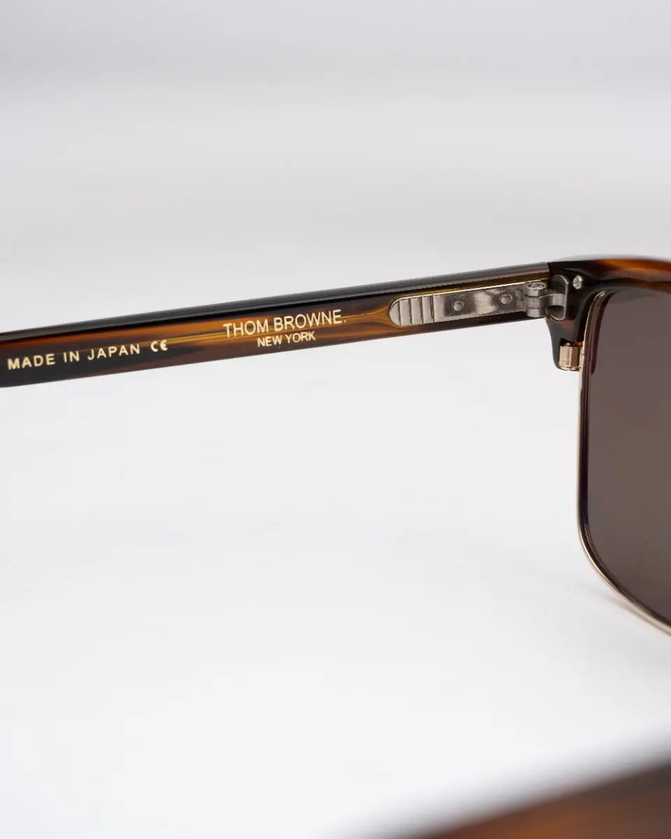 Thom Browne wallnut gold frame sunglasses