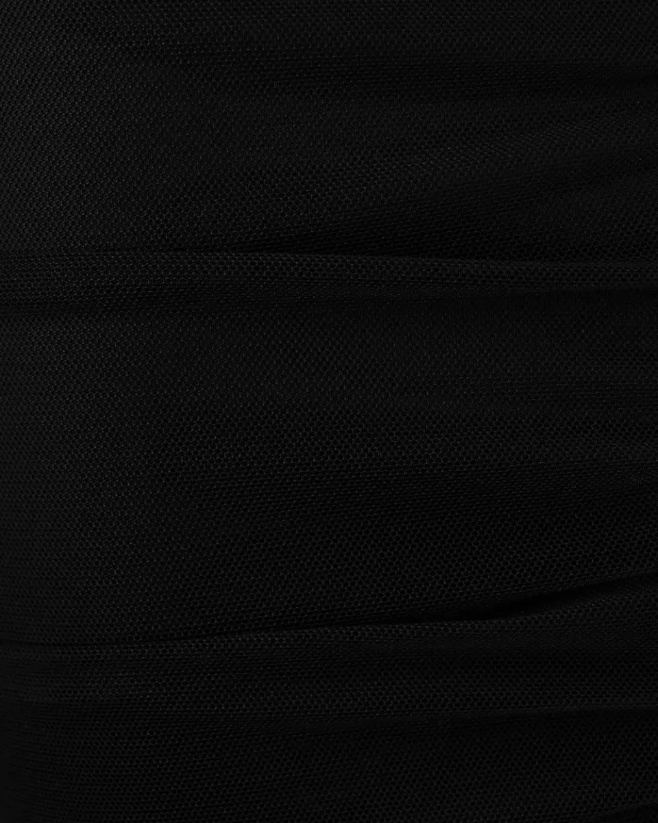 Tom Ford black tulle ruched pencil skirt Tom Ford