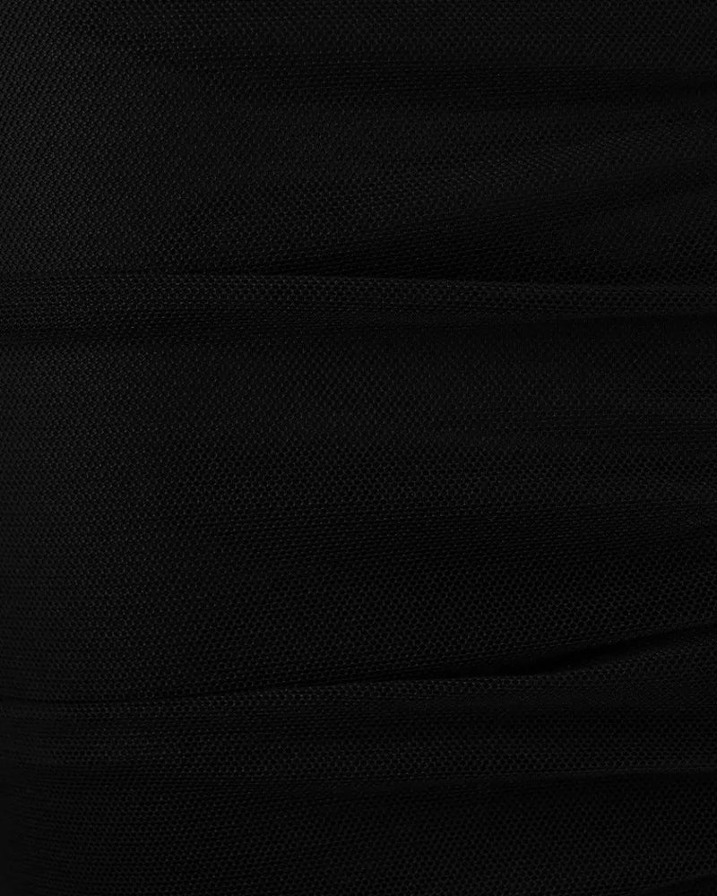 Tom Ford black tulle ruched pencil skirt thumbnail