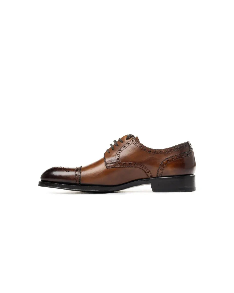 Tom Ford Edward Med Cap Wing brown leather derby Tom Ford
