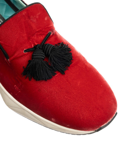 Tom Ford Velvet Turner red slip-on sneakers Tom Ford