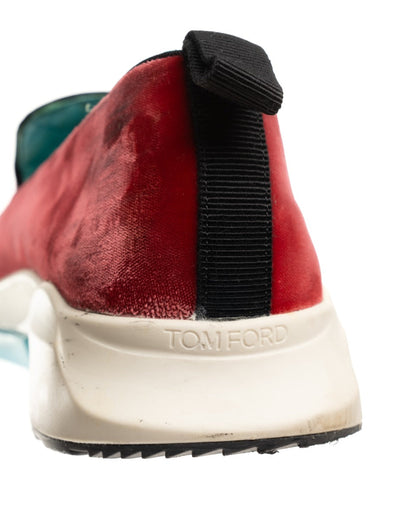 Tom Ford Velvet Turner red slip-on sneakers Tom Ford