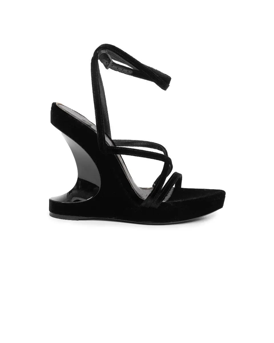 Tom Ford velvet wedge laced sandal heels Tom Ford