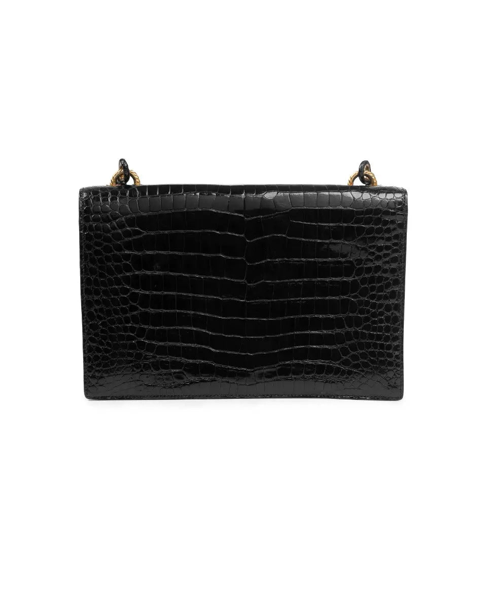 Hermes Sac Cordeliere crocodile black bag
