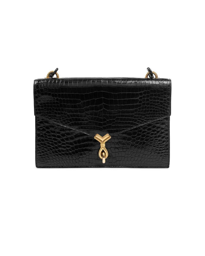 Hermes Sac Cordeliere crocodile black bag thumbnail