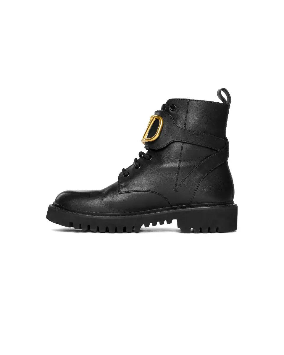 Valentino Garavani Vlogo Signature Calfskin Combat Boots
