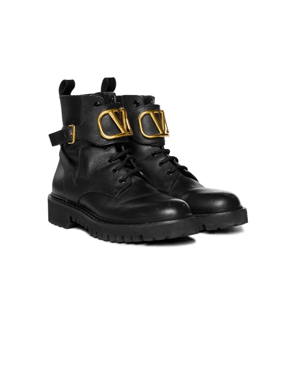 Valentino Garavani Vlogo signature calfskin combat boots Valentino