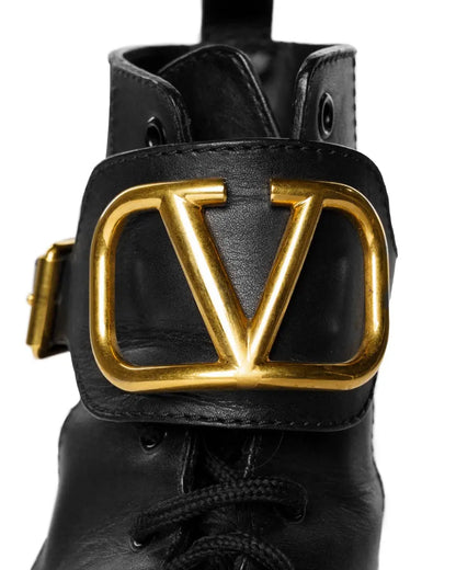 Valentino Garavani Vlogo signature calfskin combat boots Valentino