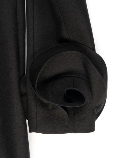 Valentino Garvani "Le Noir" floral ruffle-cuff mini dress Valentino
