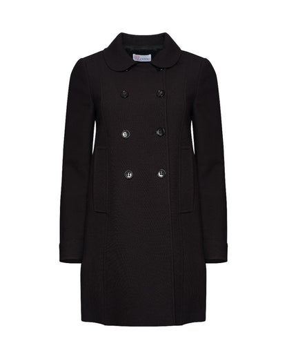 Valentino RED double-breasted stretch cotton black coat Valentino