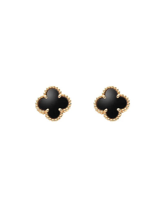 Van Cleef & Arpels Sweet Alhambra onyx earstuds Van Cleef & Arpels