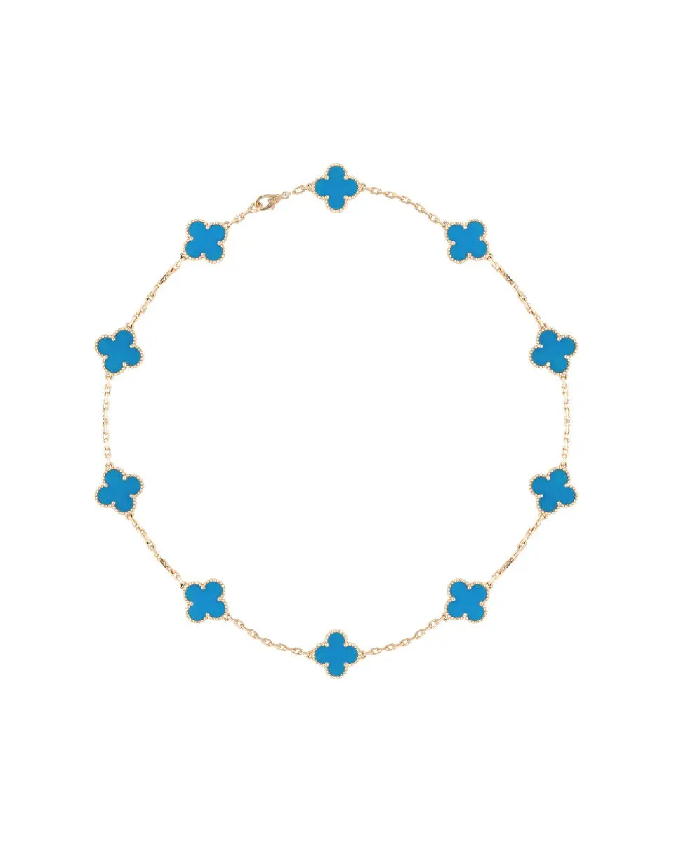 Van Cleef & Arpels Vintage Alhambra 10 motifs agate necklace Van Cleef & Arpels