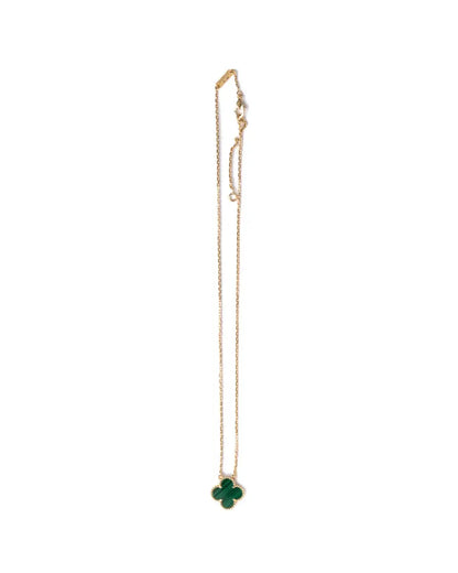 Van Cleef & Arpels Vintage Alhambra malachite pendant necklace Van Cleef & Arpels