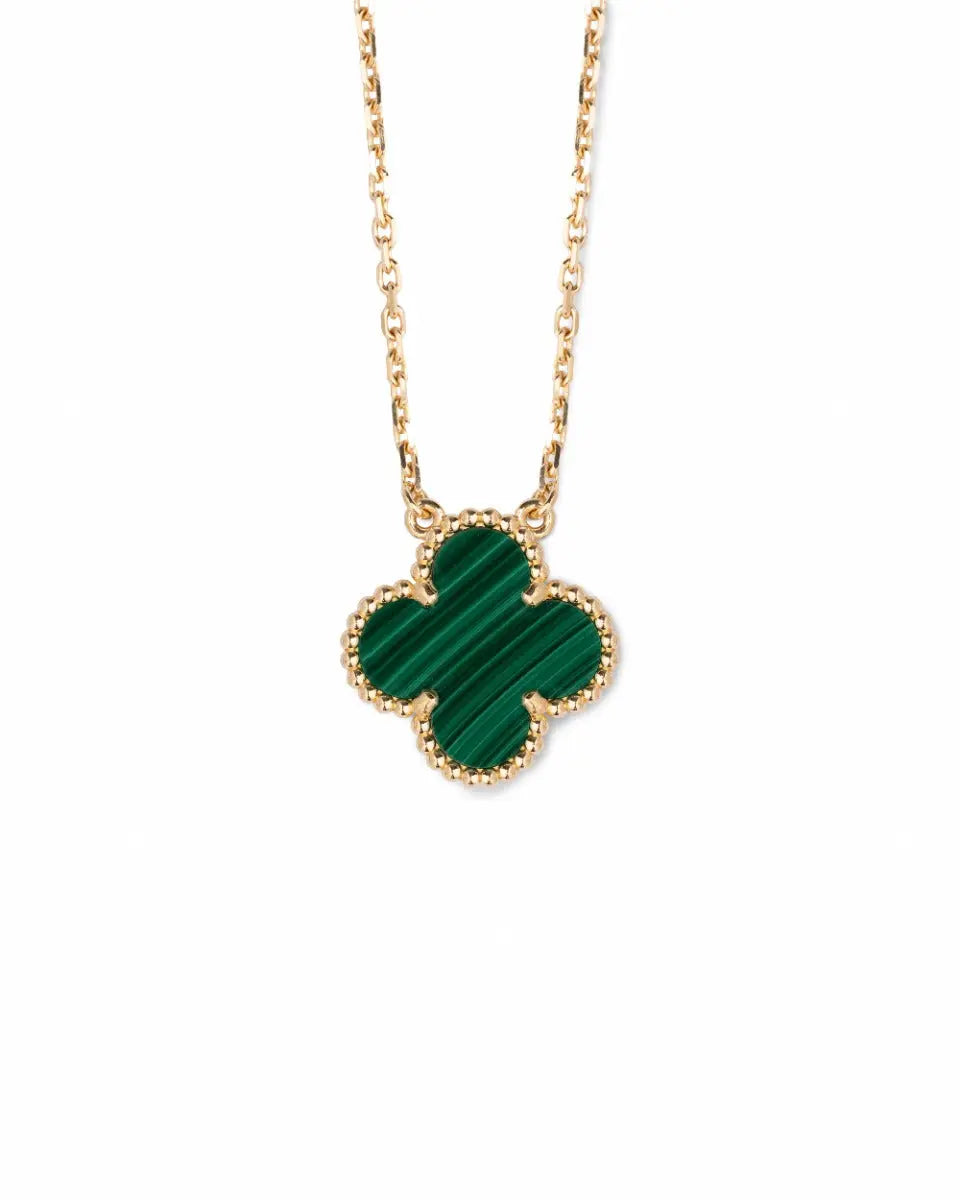 Van Cleef & Arpels Vintage Alhambra malachite pendant necklace