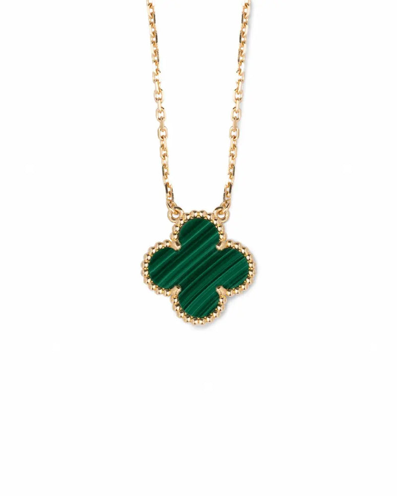 Van Cleef & Arpels Vintage Alhambra malachite pendant necklace thumbnail