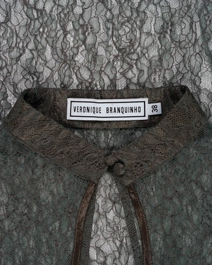 Veronique Branquinho sheer lace deep-neckline blouse Veronique Branquinho