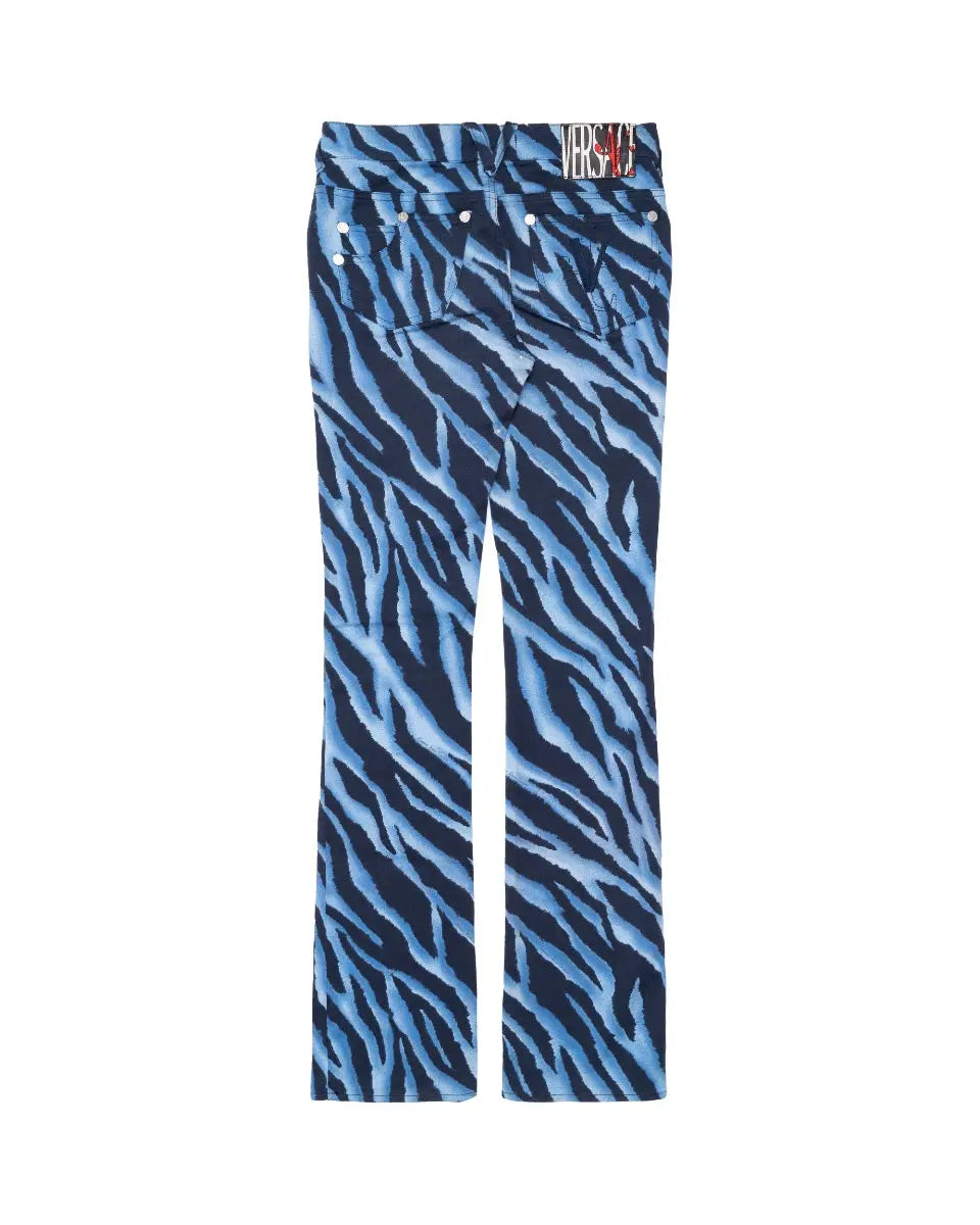 Versace Jeans Couture blue tiger stripes bootcut pants - 26