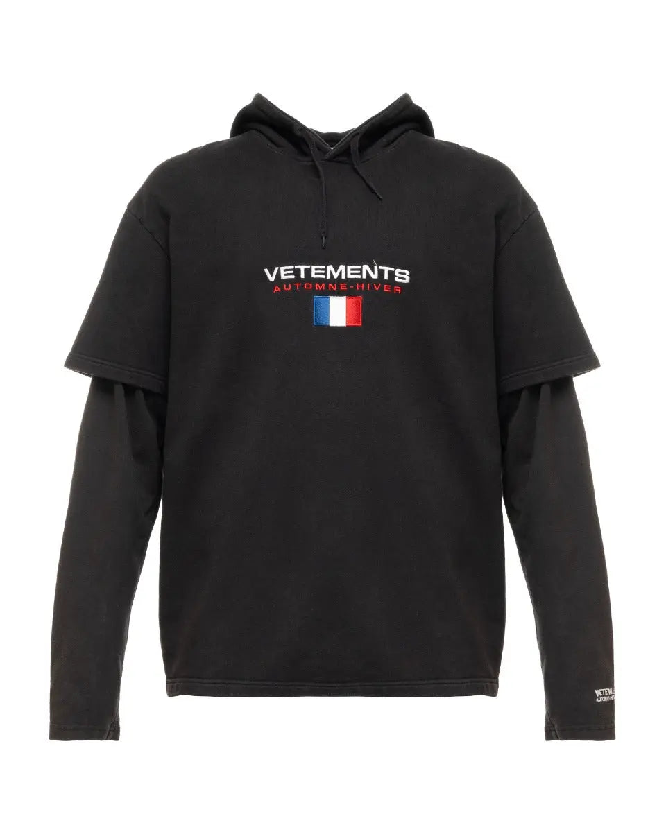 Vetements Flag double layered hoodie
