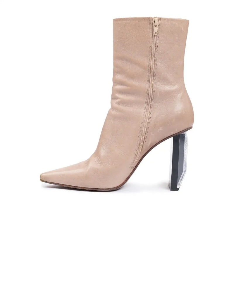 Vetements Reflector leather ankle beige boots thumbnail