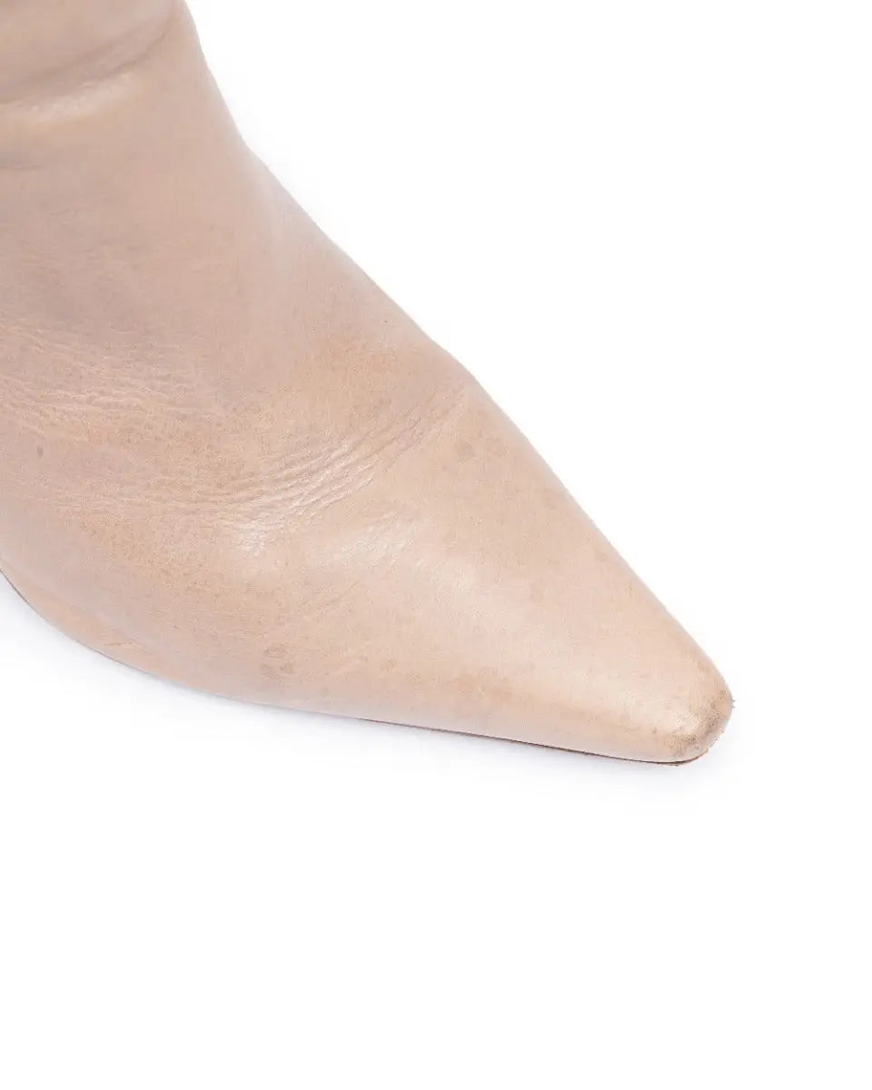 Vetements Reflector leather ankle beige boots Vetements
