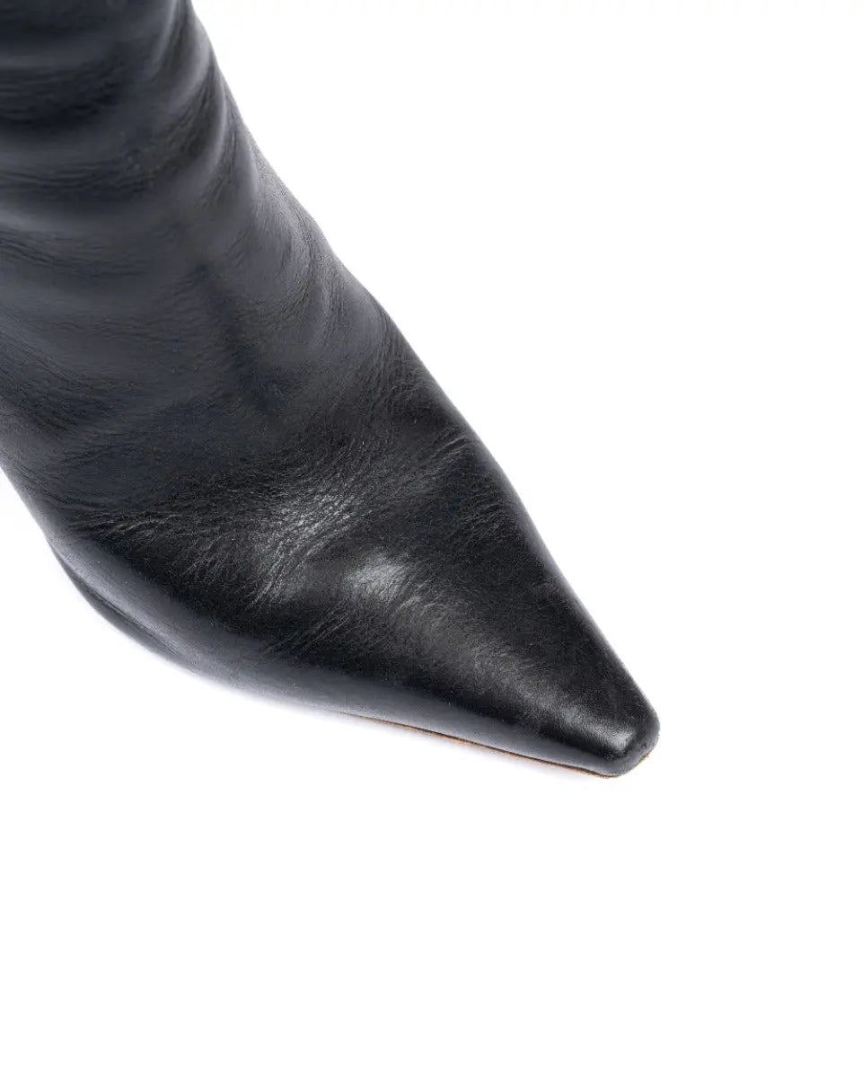 Vetements Reflector leather ankle black boots