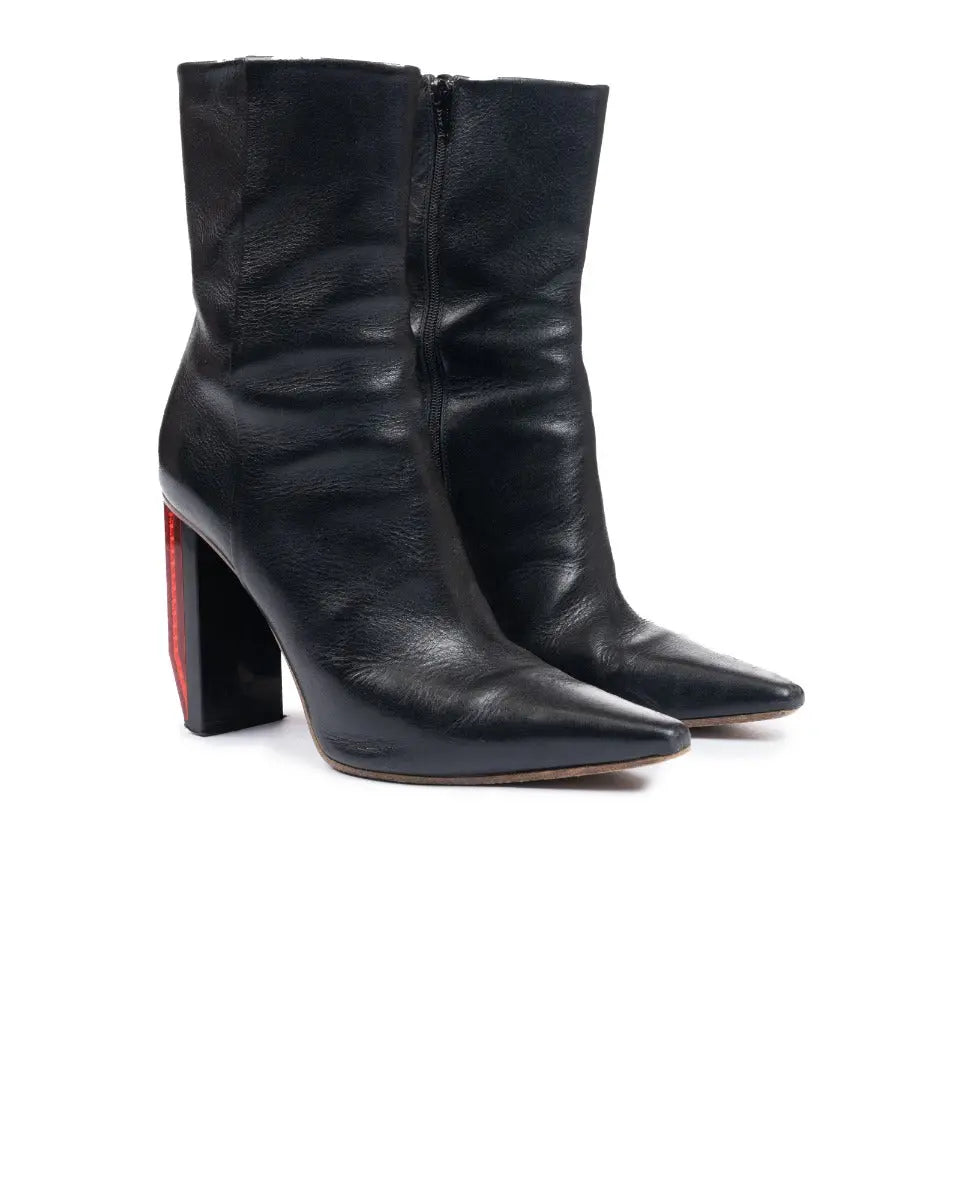Vetements Reflector leather ankle black boots Vetements