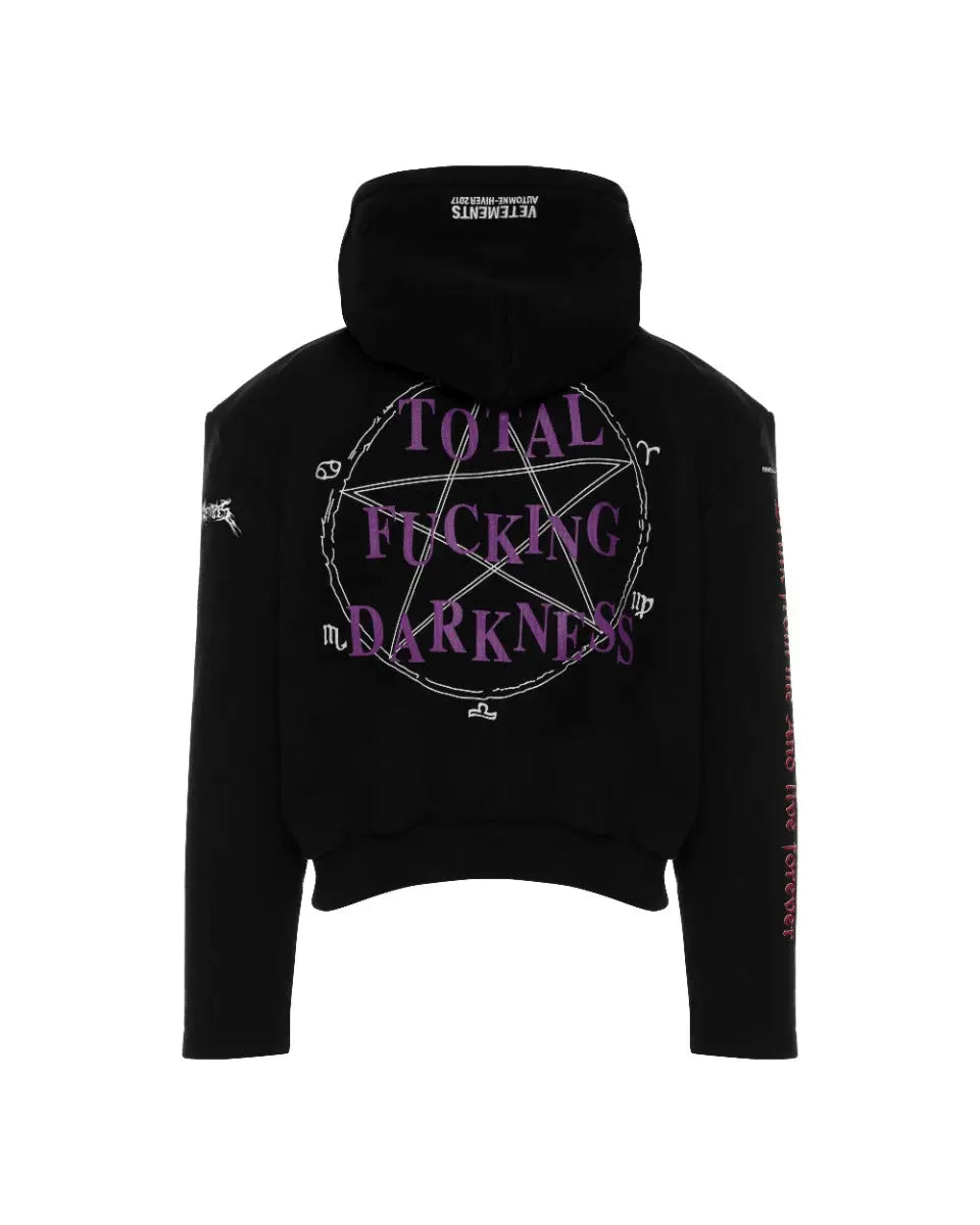 Vetements Total Fucking Darkness padded-shoulders hoodie Vetements