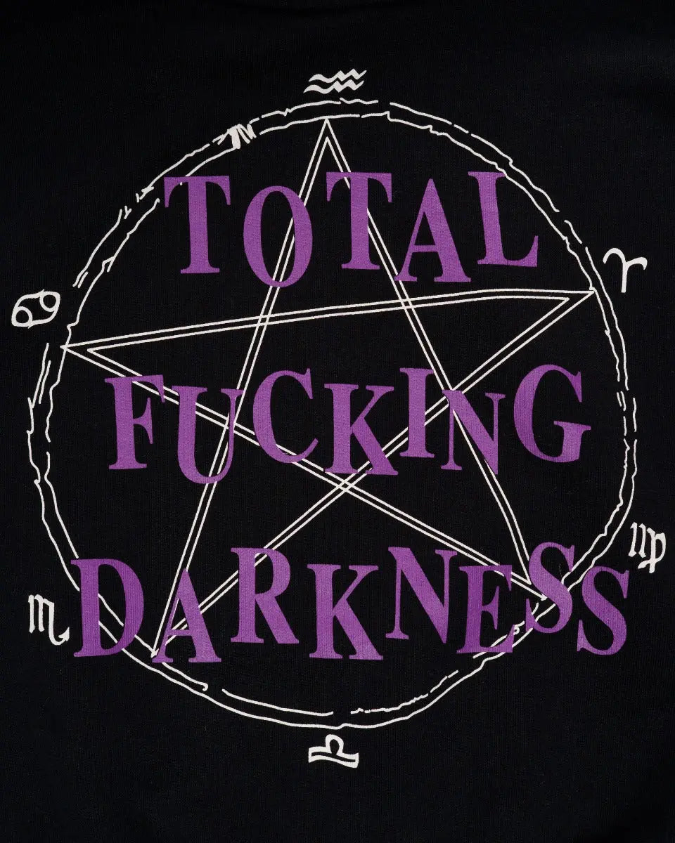 Vetements Total Fucking Darkness padded-shoulders hoodie